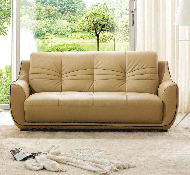 Esf Furniture - 2088 Modern Leather Sofa In Beige - 20883