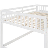 Full over Full Bunk Bed with 4 Drawers and 3 Shelves-White - Home Elegance USA