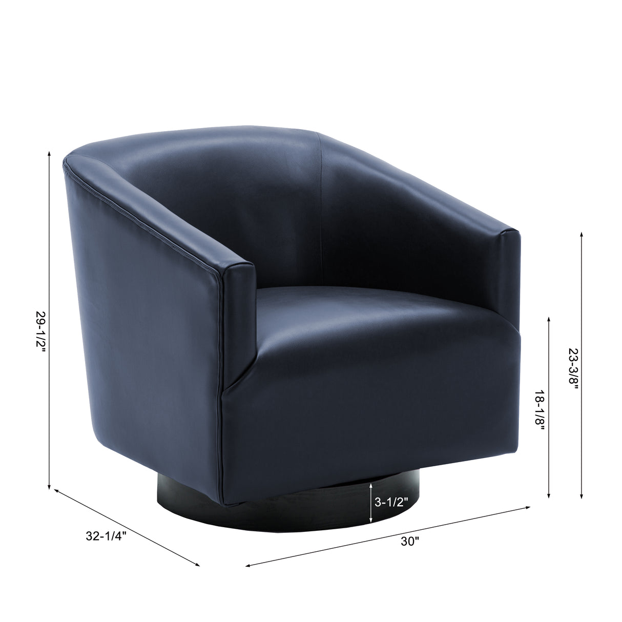 Garland Midnight Blue Wood Base Swivel Chair - Home Elegance USA