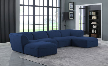 Miramar - Modular Sectional 6 Piece - Navy - Fabric - Modern & Contemporary - Home Elegance USA