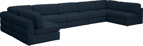 Beckham - Modular Sectional 7 Piece - Navy - Fabric - Home Elegance USA