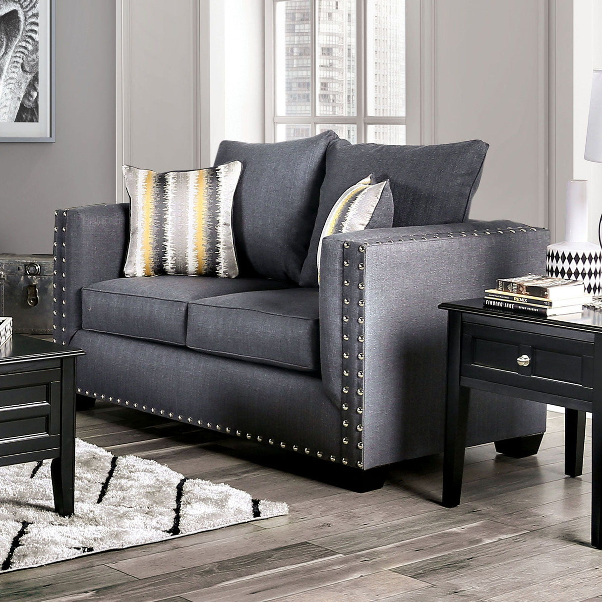 Inkom - Sofa & Loveseat - Slate - Home Elegance USA