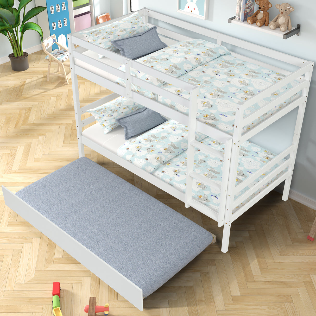 TWIN BUNKBED WITH TRUNDLE - Home Elegance USA