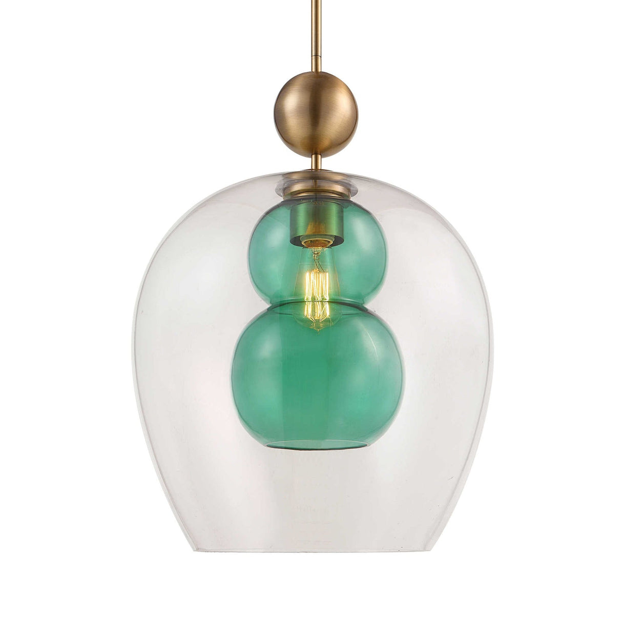 Uttermost Shamrock Green Glass 1 Light Pendant - Home Elegance USA