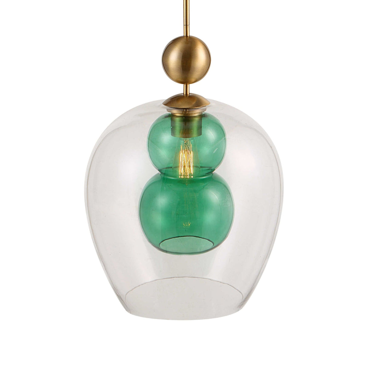 Uttermost Shamrock Green Glass 1 Light Pendant - Home Elegance USA