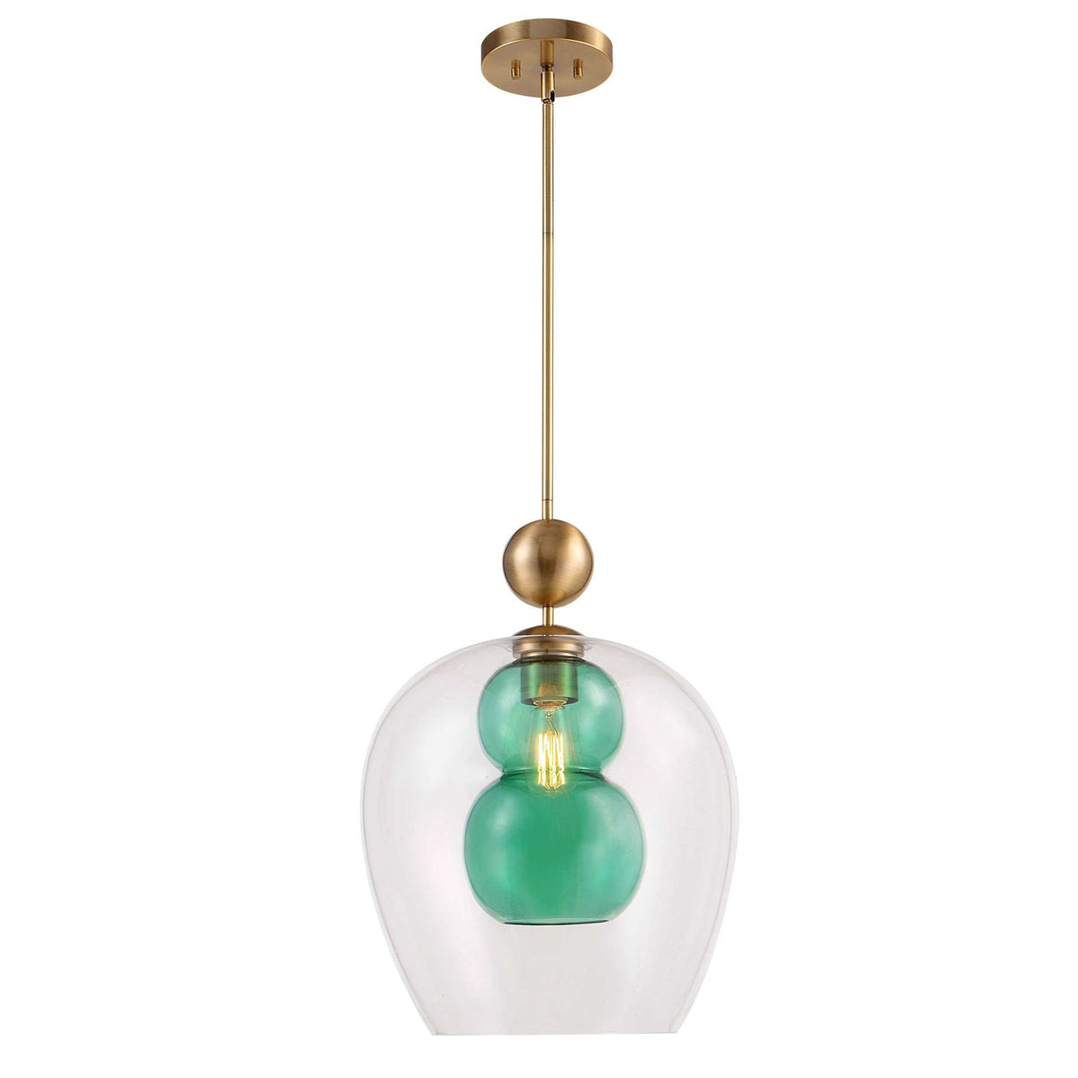 Uttermost Shamrock Green Glass 1 Light Pendant - Home Elegance USA