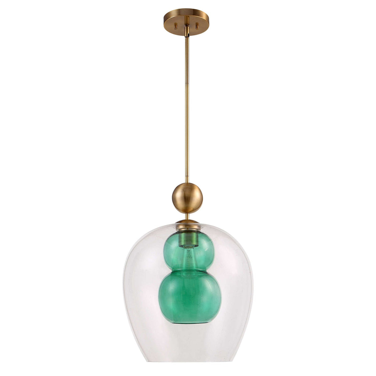 Uttermost Shamrock Green Glass 1 Light Pendant - Home Elegance USA