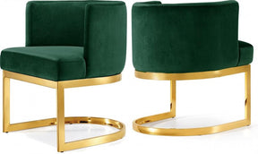 Gianna Velvet Dining Chair In Green (Set Of 2) - 718Green-C | Meridian