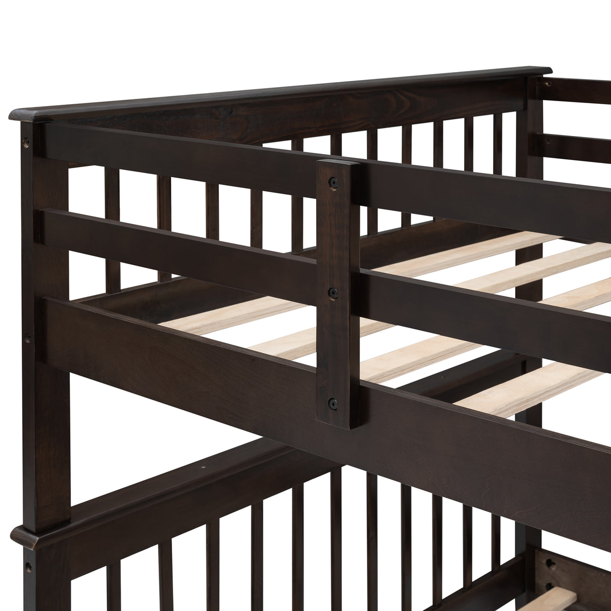 Stairway Full-Over-Full Bunk Bed with Storage and Guard Rail for Bedroom, Dorm, Espresso (OLD SKU:LP000110AAP) - Home Elegance USA