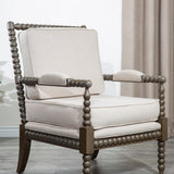 Spindle Chair, Weathered Gray, Beige - Home Elegance USA