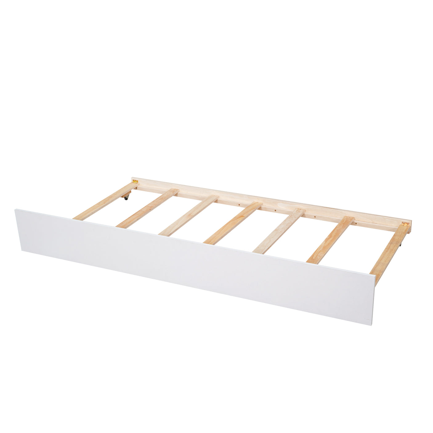 Full Size Platform Bed with Trundle and Shelves, White - Home Elegance USA