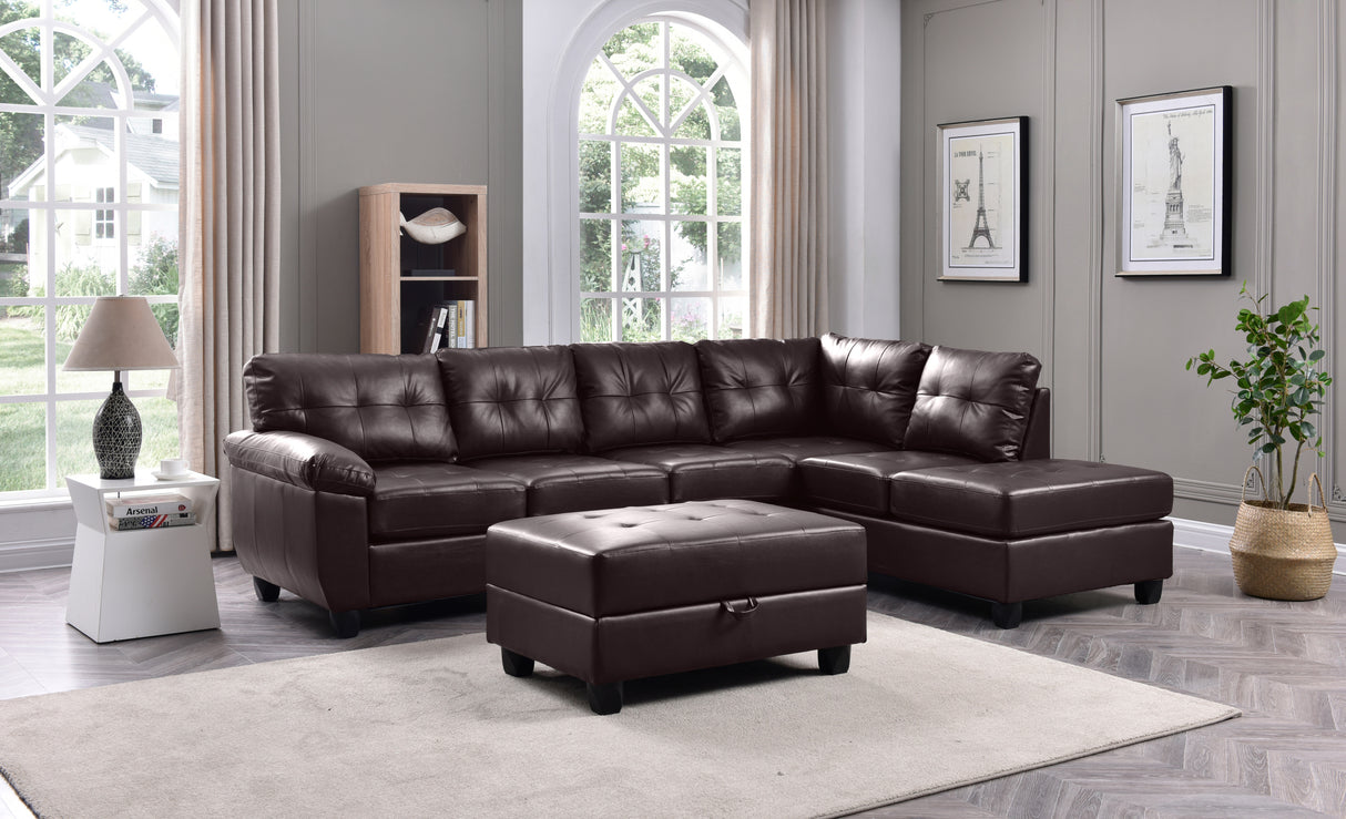 Glory Furniture Gallant G905B-SC Sectional , CAPPUCCINO - Home Elegance USA