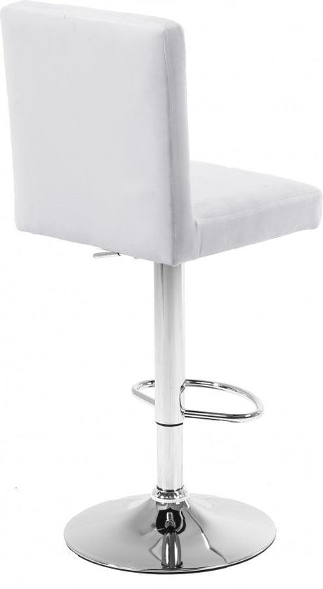 Meridian Furniture - Joel Velvet Adjustable Bar, Counter Stool In White (Set Of 2) - 710White