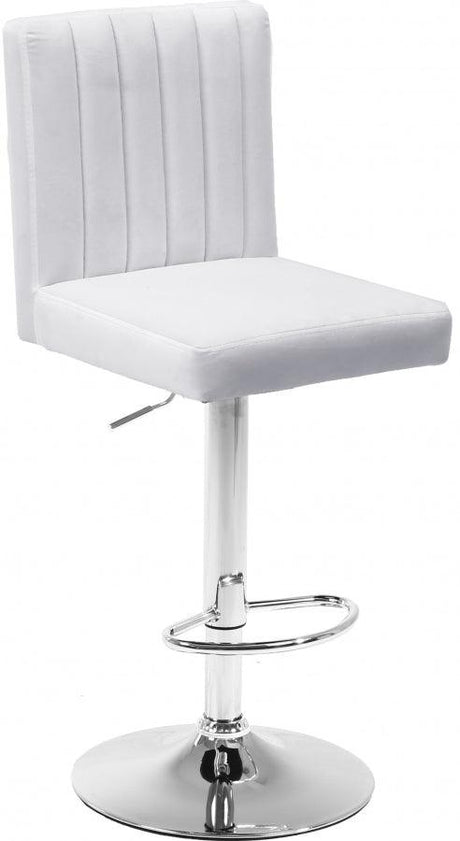 Meridian Furniture - Joel Velvet Adjustable Bar, Counter Stool In White (Set Of 2) - 710White