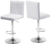 Meridian Furniture - Joel Velvet Adjustable Bar, Counter Stool In White (Set Of 2) - 710White