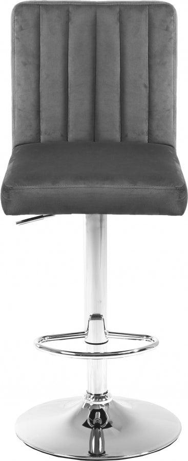 Meridian Furniture - Joel Velvet Adjustable Bar, Counter Stool In Grey (Set Of 2) - 710Grey