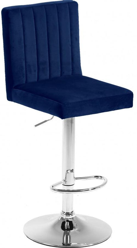 Meridian Furniture - Joel Velvet Adjustable Bar, Counter Stool In Navy (Set Of 2) - 710Navy