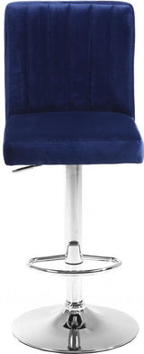 Meridian Furniture - Joel Velvet Adjustable Bar, Counter Stool In Navy (Set Of 2) - 710Navy