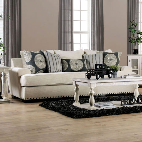 Germaine - Sofa & Loveseat - Ivory - Home Elegance USA