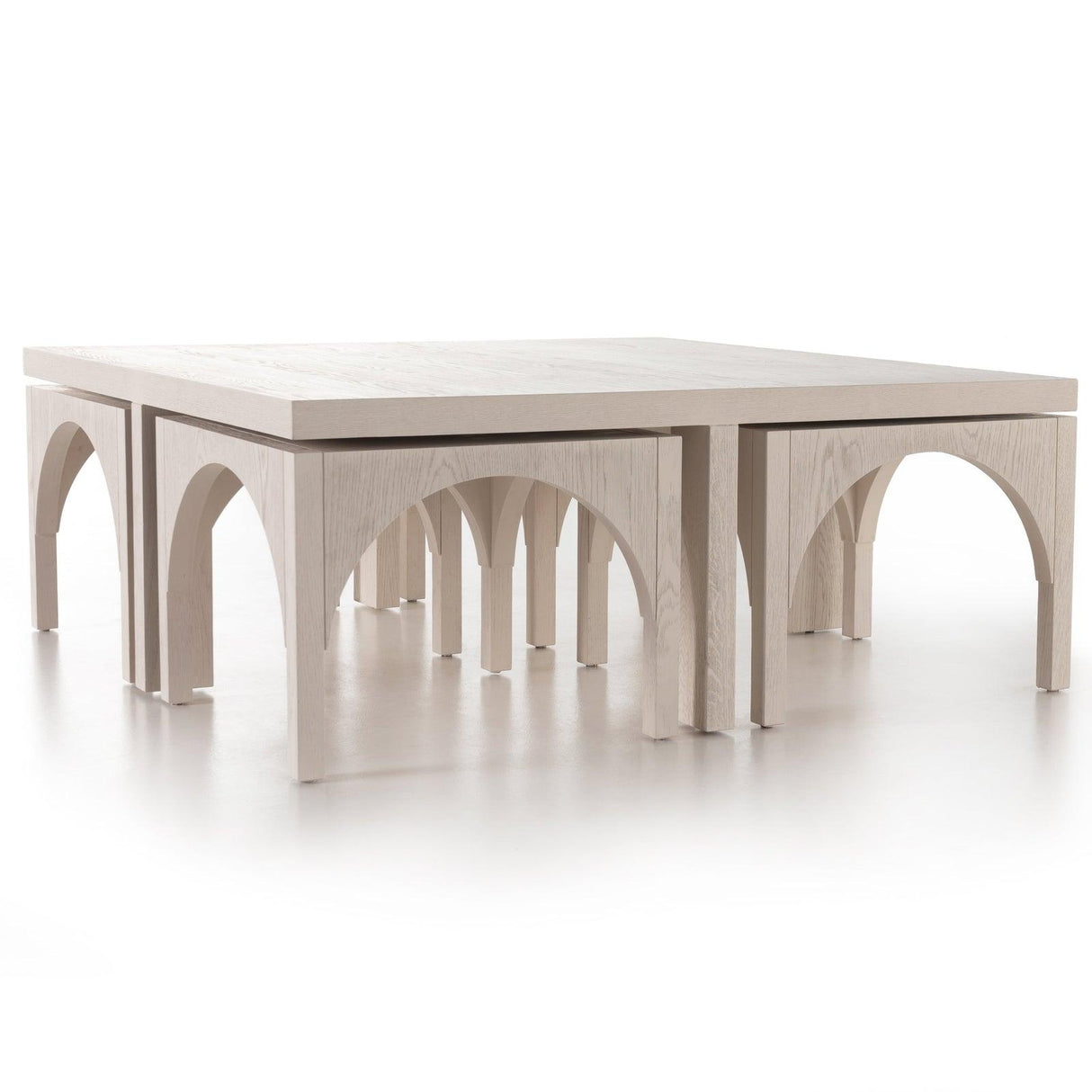 Four Hands Amara Coffee Table With Nesting Arch Seats