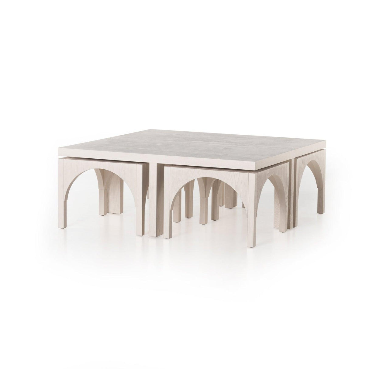 Four Hands Amara Coffee Table With Nesting Arch Seats