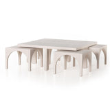 Four Hands Amara Coffee Table With Nesting Arch Seats