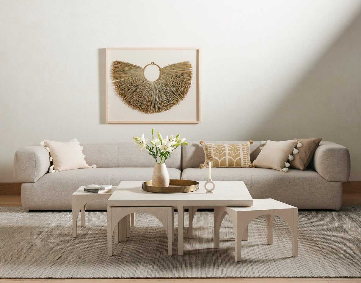 Four Hands Amara Coffee Table With Nesting Arch Seats