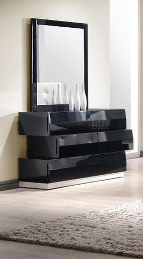 Milan Black Lacquer Dresser & Mirror - 176871-Dm | J&M