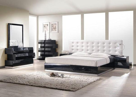 J&M Furniture - Milan Black Lacquer 3 Piece Eastern King Platform Bedroom Set - 176871-K-3Set