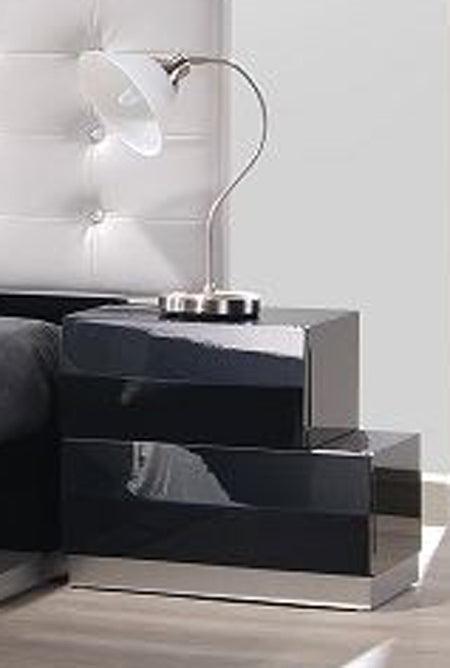 Milan White Lacquer 3 Piece Queen Platform Bedroom Set - 17687-Q-3Set | J&M