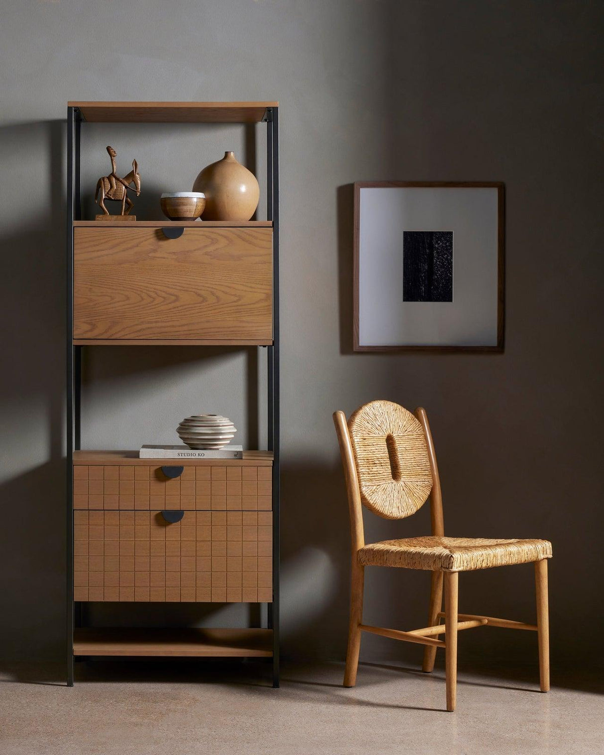 Four Hands Benji Bookcase With Upper Storage