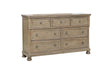 Bethel 2259GY-5 Dresser with Hidden Drawer by Homelegance | Gray Wire-Brushed Finish