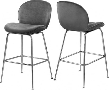 Meridian Furniture - Paris Counter Stool Set Of 2 In Grey - 788Grey-C