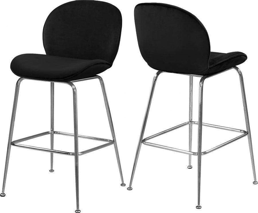 Meridian Furniture - Paris Counter Stool Set Of 2 In Black - 788Black-C