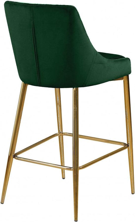 Meridian Furniture - Karina Velvet Counter Stool Set Of 2 In Green - 789Green-C