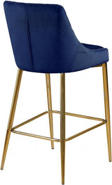 Meridian Furniture - Karina Velvet Counter Stool Set Of 2 In Navy - 789Navy