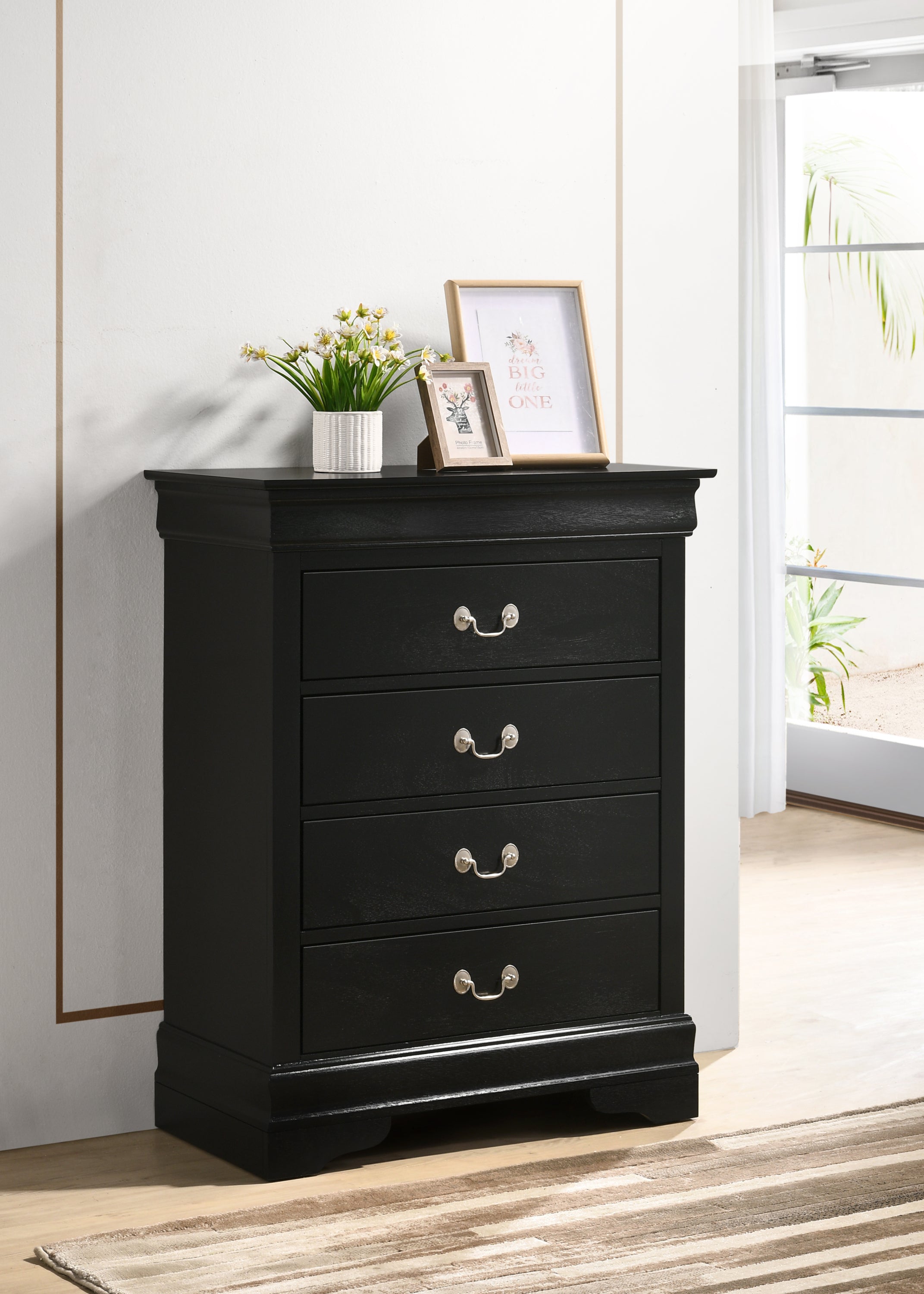 Glory Furniture Louis Phillipe Oak 3 Drawers Nightstand