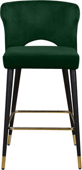 Meridian Furniture - Kelly Velvet Counter Stool Set Of 2 In Green - 791Green-C