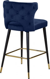 Meridian Furniture - Kelly Velvet Counter Stool Set Of 2 In Navy - 791Navy-C