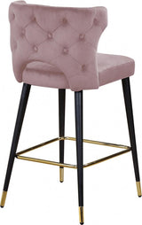 Meridian Furniture - Kelly Velvet Counter Stool Set Of 2 In Pink - 791Pink-C