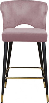 Meridian Furniture - Kelly Velvet Counter Stool Set Of 2 In Pink - 791Pink-C