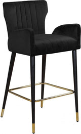 Meridian Furniture - Luxe Velvet Counter Stool Set Of 2 In Black - 792Black-C