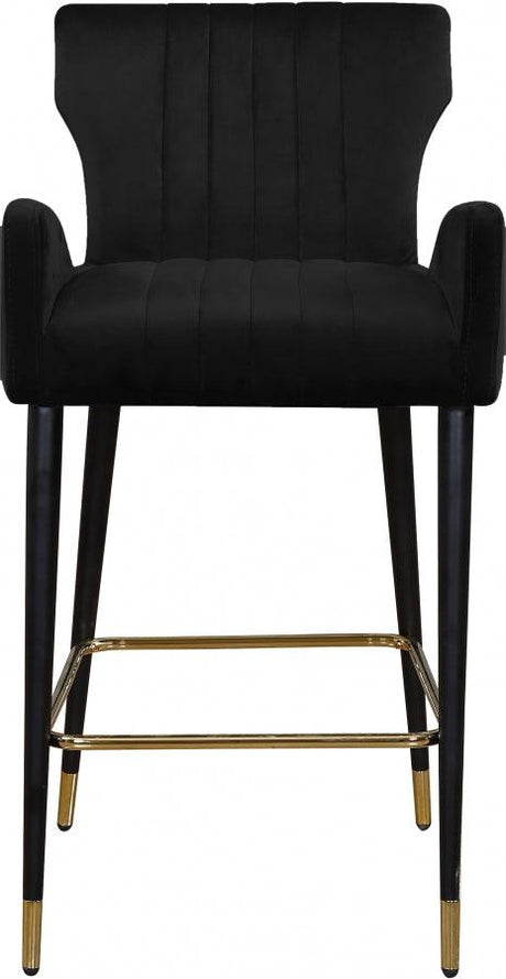 Meridian Furniture - Luxe Velvet Counter Stool Set Of 2 In Black - 792Black-C