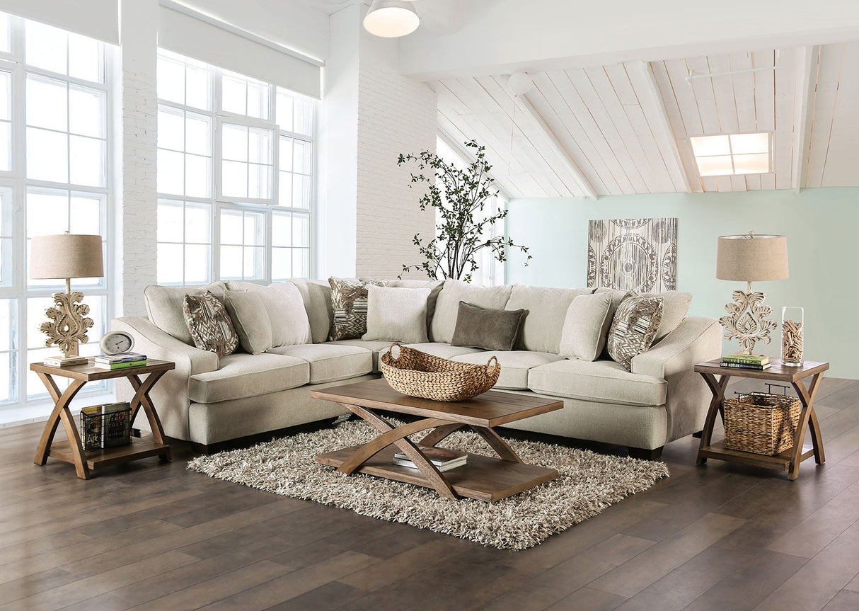 Mornington - Sectional - Ivory / Brown - Home Elegance USA