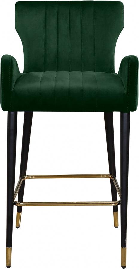 Meridian Furniture - Luxe Velvet Counter Stool Set Of 2 In Green - 792Green-C