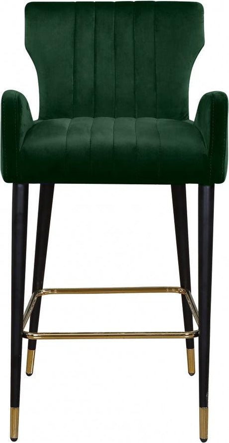 Meridian Furniture - Luxe Velvet Counter Stool Set Of 2 In Green - 792Green-C