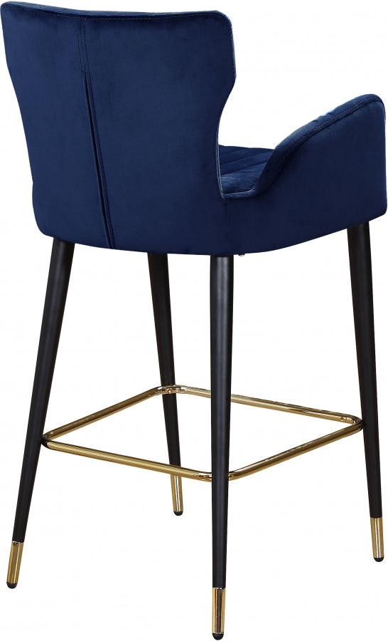 Meridian Furniture - Luxe Velvet Counter Stool Set Of 2 In Navy - 792Navy-C