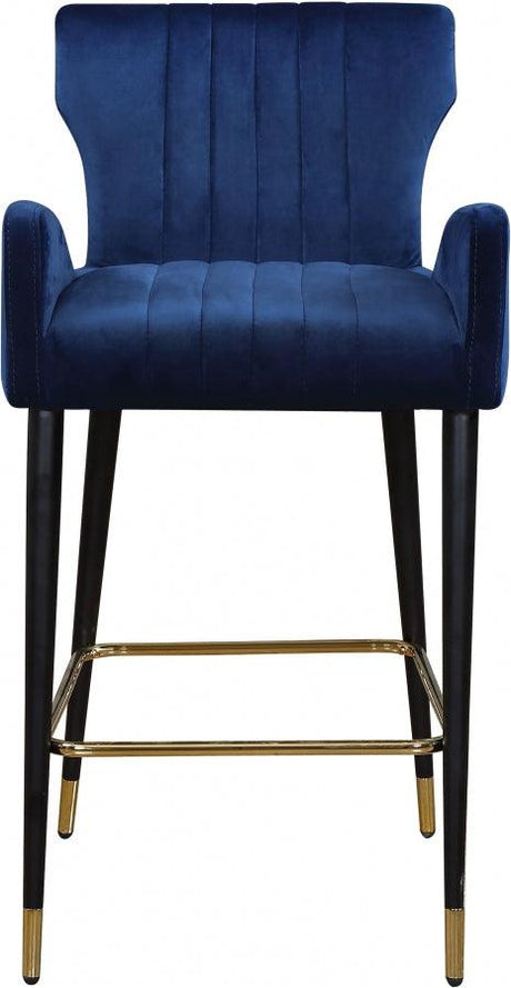 Meridian Furniture - Luxe Velvet Counter Stool Set Of 2 In Navy - 792Navy-C