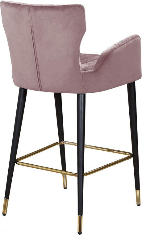 Meridian Furniture - Luxe Velvet Counter Stool Set Of 2 In Pink - 792Pink-C