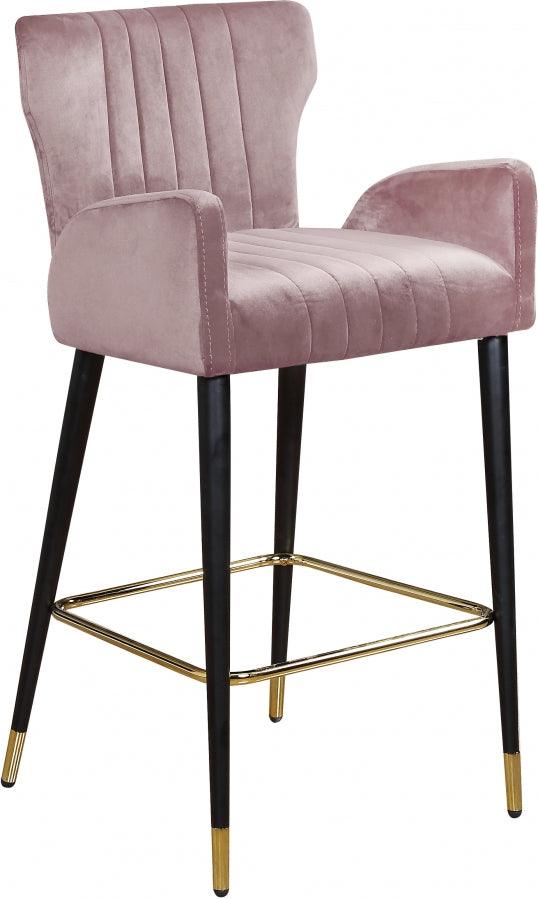 Meridian Furniture - Luxe Velvet Counter Stool Set Of 2 In Pink - 792Pink-C